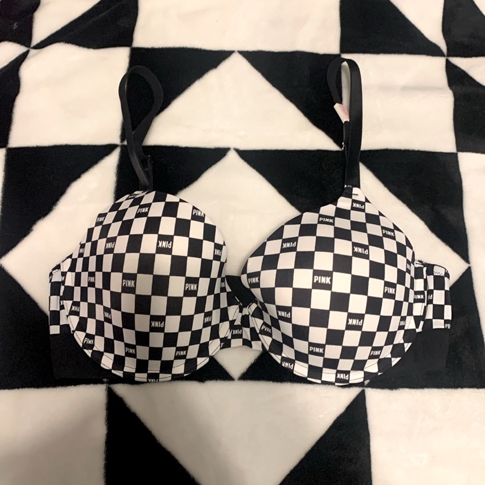 Black and White Checkered Bra